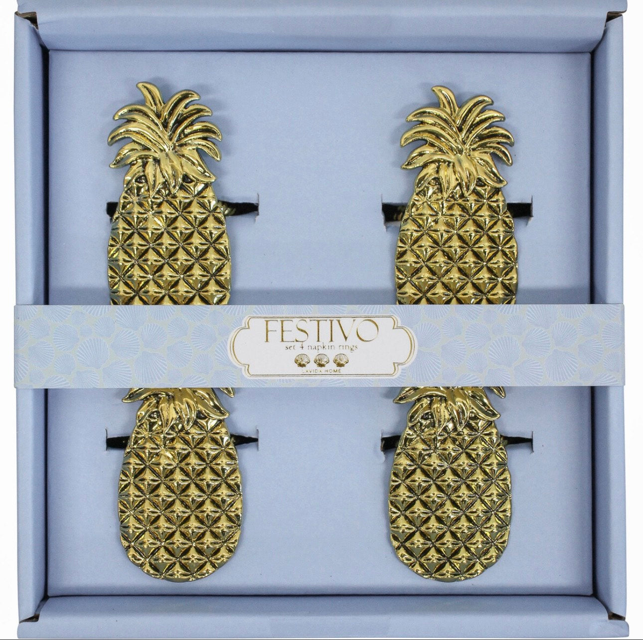 Napkin Rings Pineapple S/4