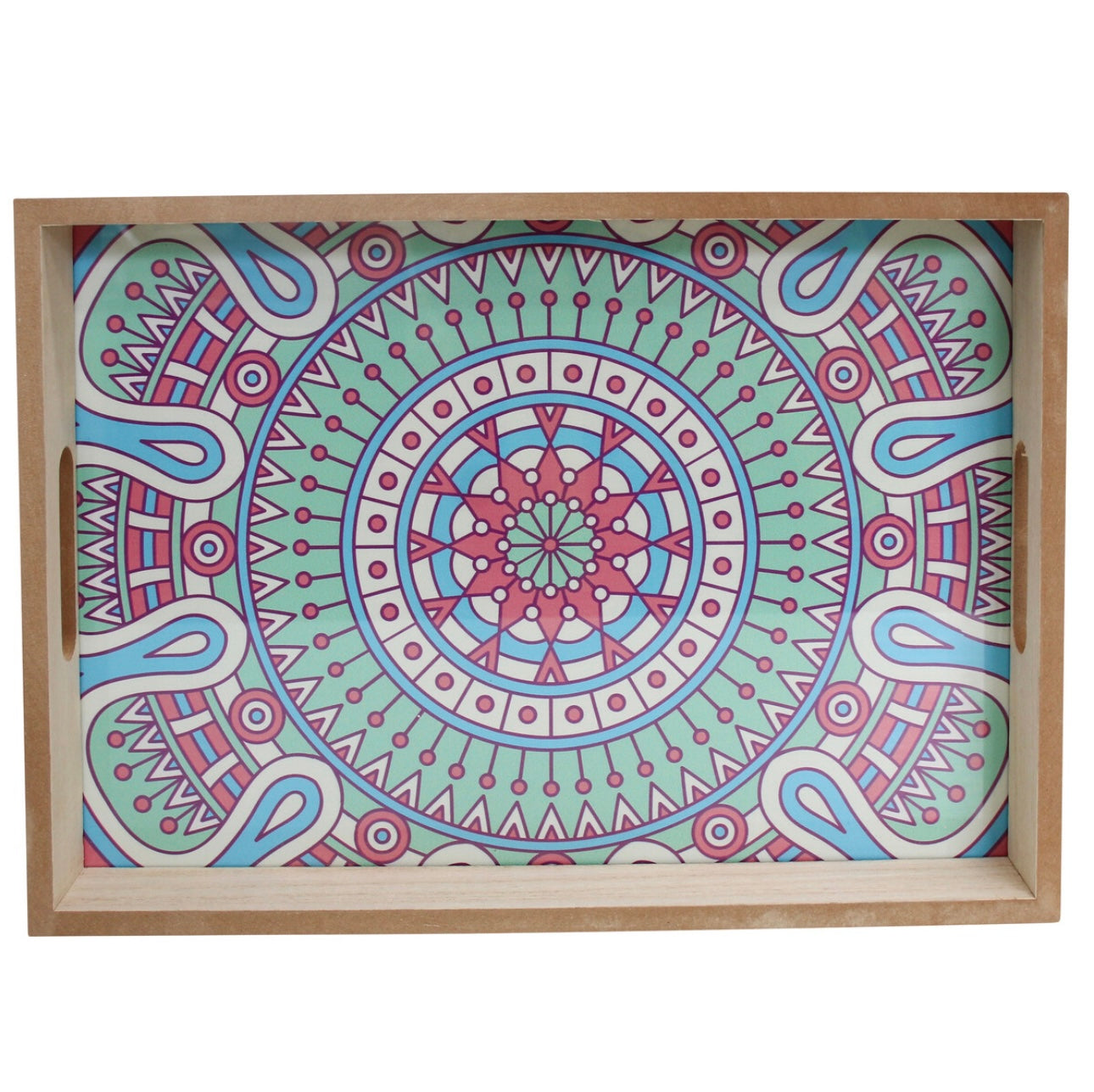 Green Motif Tray S/2